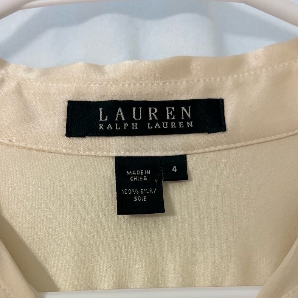 Ralph Lauren 100% Silk Cream Blouse - Picture 3 of 4